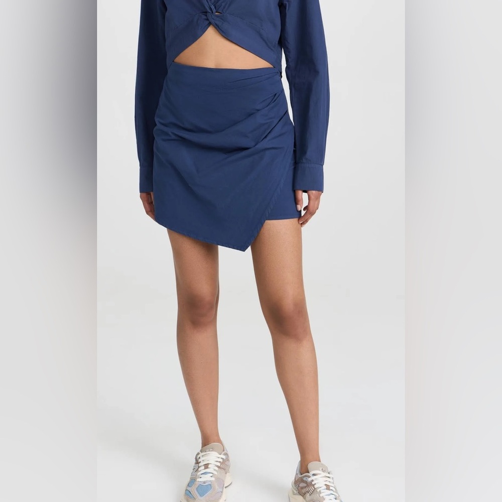 Monrow NWT Poplin Asymmetric Skirt